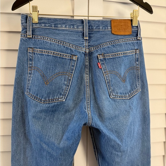 Levi’s Womens Wedgie Straight Jeans Raw Hem Size 27 - Picture 10 of 15